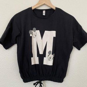 Winking Mickey Smile Logo Graphic Elastic Waist Tshirt Size Large Made In Turkey